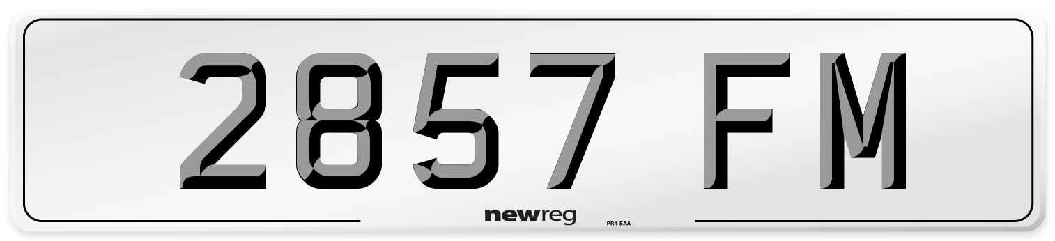 2857 FM Number Plate from New Reg